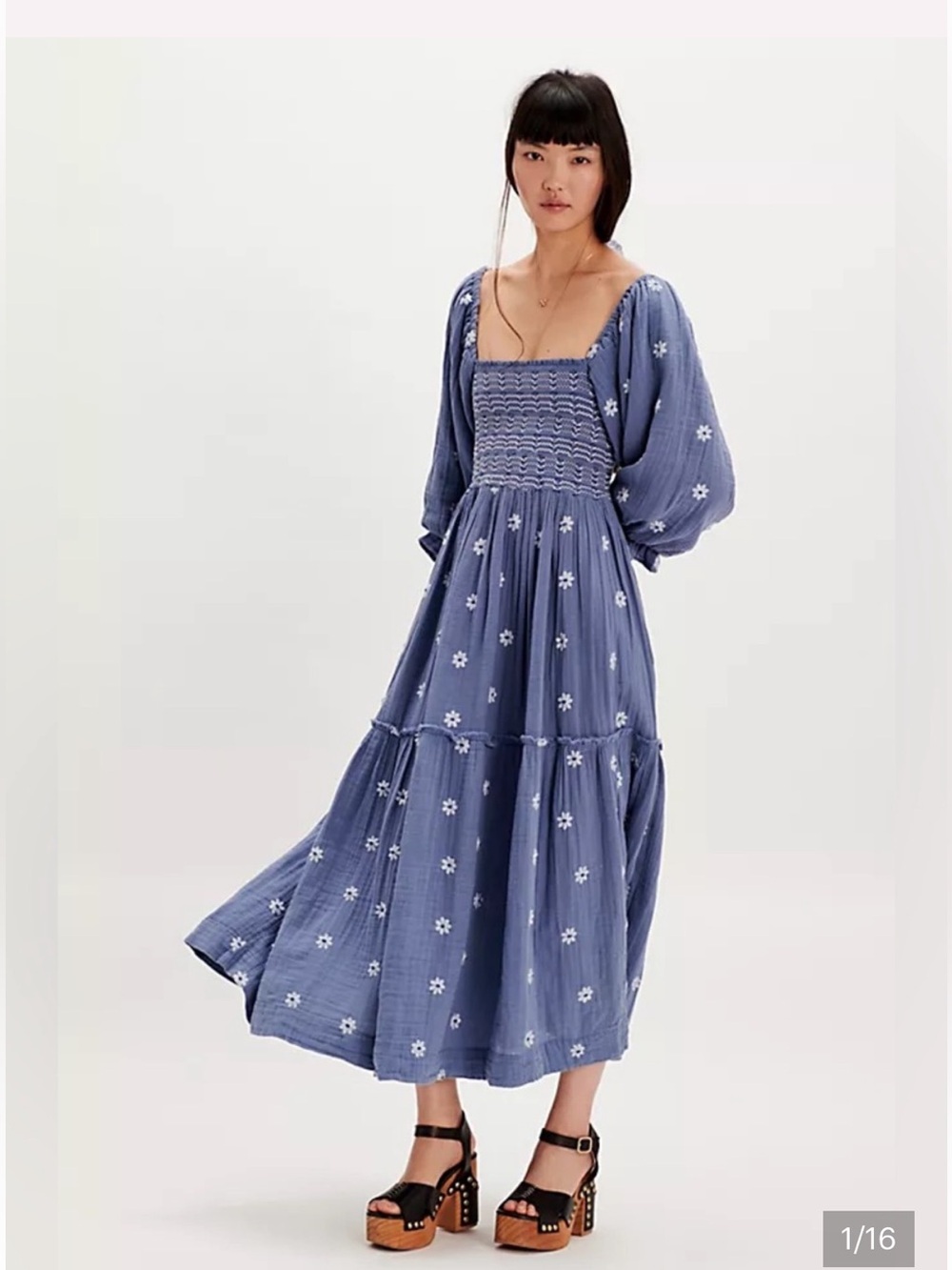 Free People Blue Floral Maxi Dress